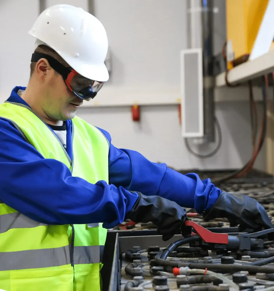 Worker in Goggles